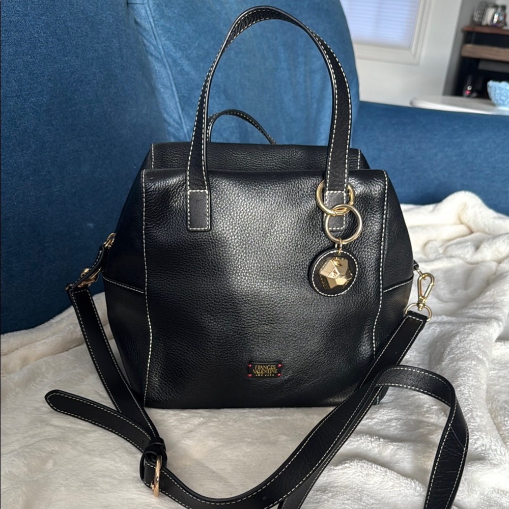 Frances Valentine Black Leather Handbag
